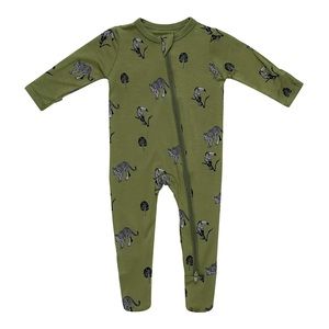 EUC Kyte Baby Zippered Footie in Limited Edition print Jungle